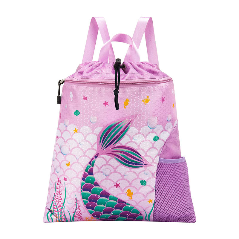 Na-ekpo ọkụ ire Mermaid mgbatị akpa Drawstring