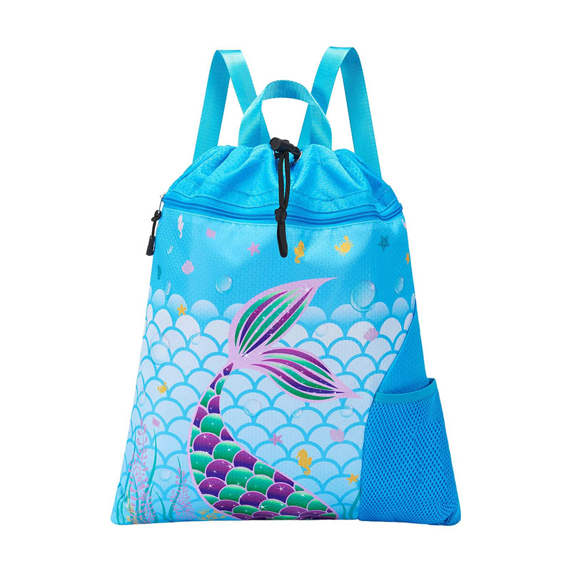 Mermaid mgbatị ahụ Drawstring akpa eriri eriri